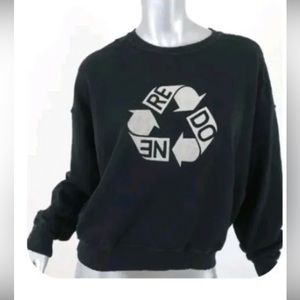 RE/DONE black Recycle logo Sweatshirt